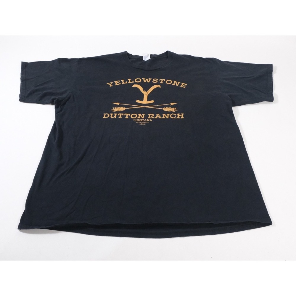 Port & Company T-Shirt Men 2XL Black Yellowstone Dutton Ranch Montana Graphic